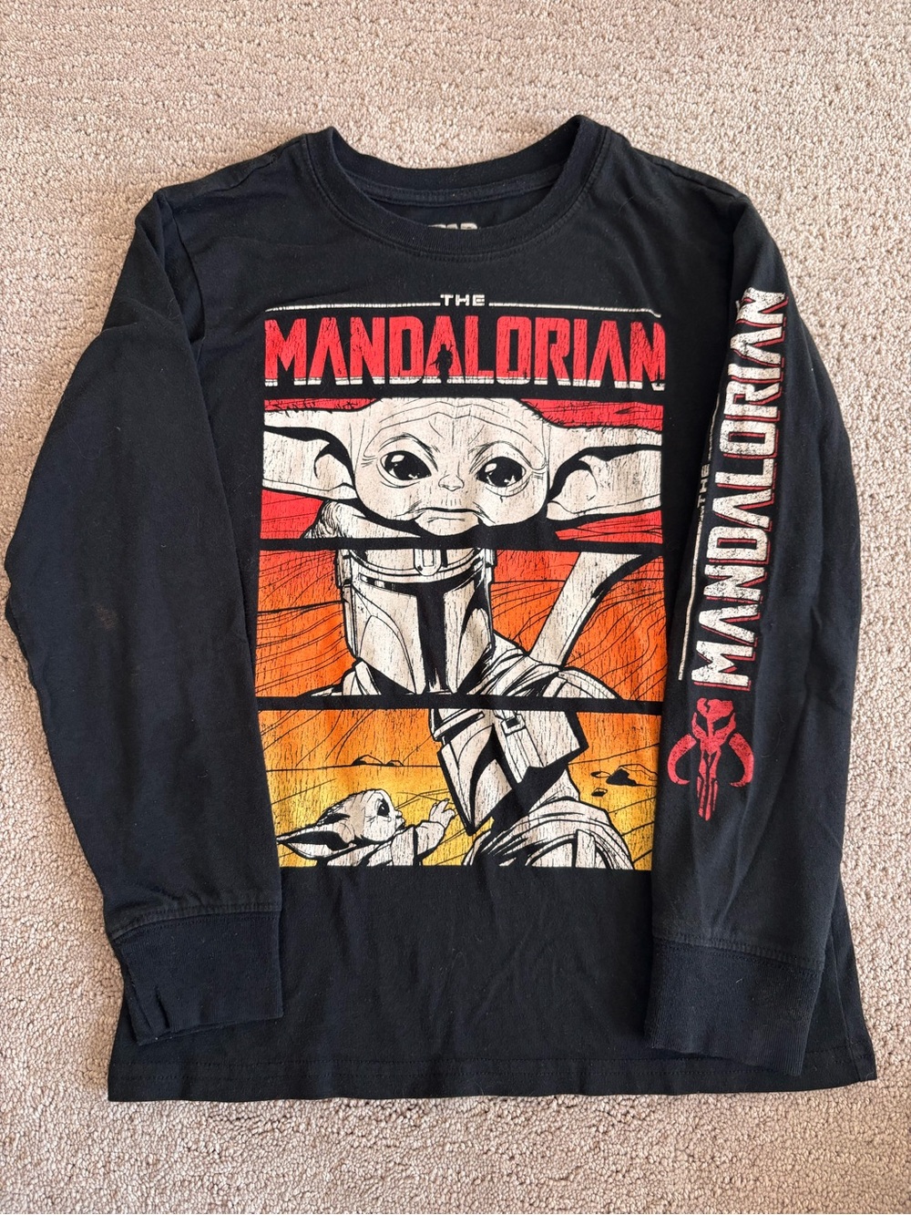 Star Wars The Mandalorian Kids Long-Sleeve Shirt - Black